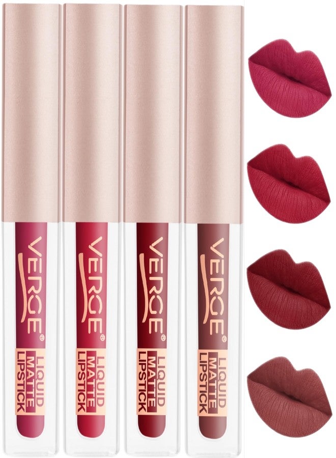 VERGE LIP SHOTS LONG WEAR NON TRANSFER WATERPROOF LIQUID LIPCOLOR WITH MATTE FINSH (PACK OF 4) Tamed Up - Image 1