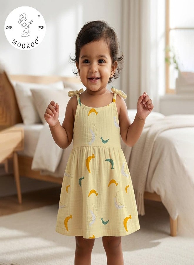Mookoo Muslin Frock Knot Baby Girl Dress | Frock for New Born Girl | Soft Cotton Frock | New Born Baby Clothes|PO3|0-6(Airplane,Banana,Snail) - Image 4