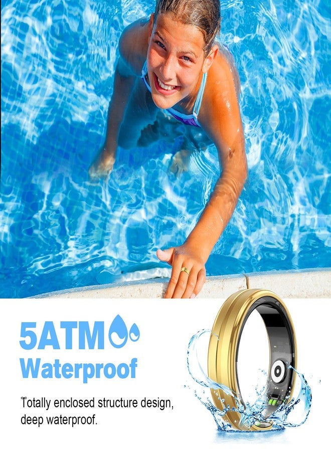 MagLoop Smart Ring Health Tracker for Men/Women,Fitness Ring Sleep Tracker,Fast Charging for Long-Lasting Use,for Pedometer Exercise,Monitor Sleep, Heart Rate, Stress,Waterproof (Gold, 12) - Image 5