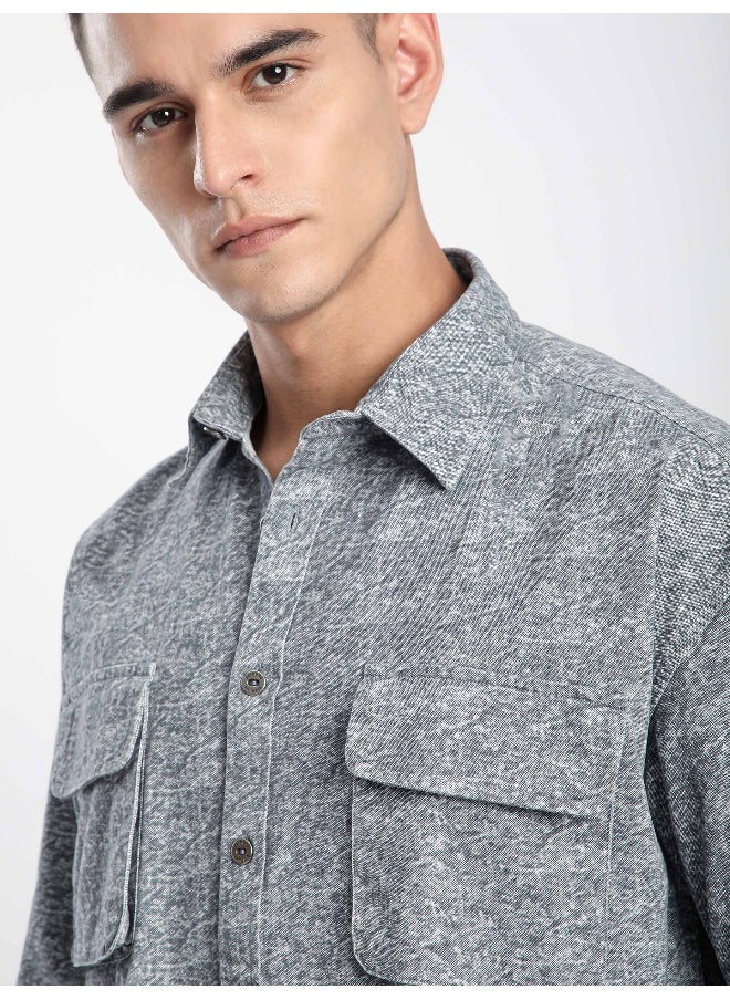 Beyoung Grey Dye Effect Overshirt  - Image 2