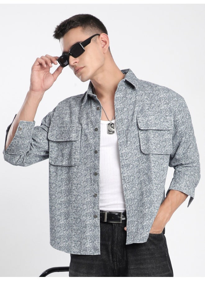 Beyoung Grey Dye Effect Overshirt  - Image 5