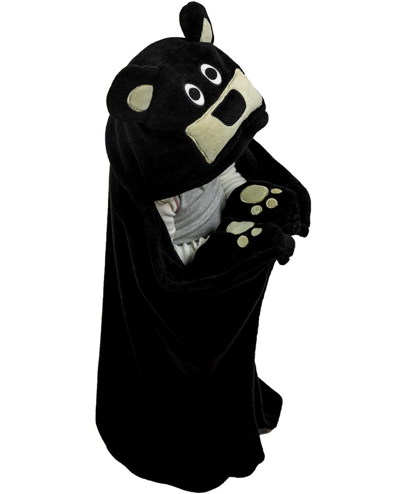 Lazy One Wearable Hooded Blanket for Kids, Animal Hooded Blanket (Bear) - Image 1