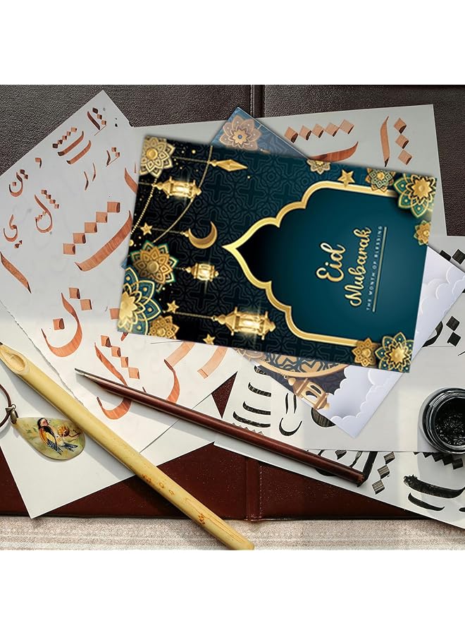 erorex 12 Set Eid Mubarak Gift Cards With Envelopes Seal Stickers 12 Styles Ramadan Kareem Greeting Cards Happy Ramadan Cards Eid Gifts Card Holder Eid Decorations Party Supplies Celebration  - Image 3