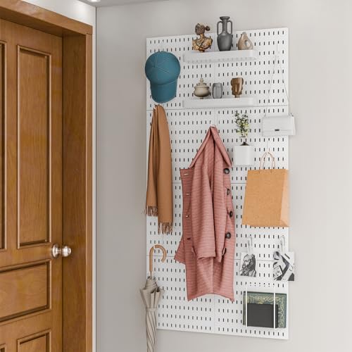 RIVTUN Wall-Mounted Pegboard Kit, 25.2" x 25.2" Organizer Panel – Large, Cost-Effective & Nail-Free Installation White - Image 3