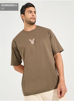 HD Minimal Print Oversized Compact Jersey T-Shirt