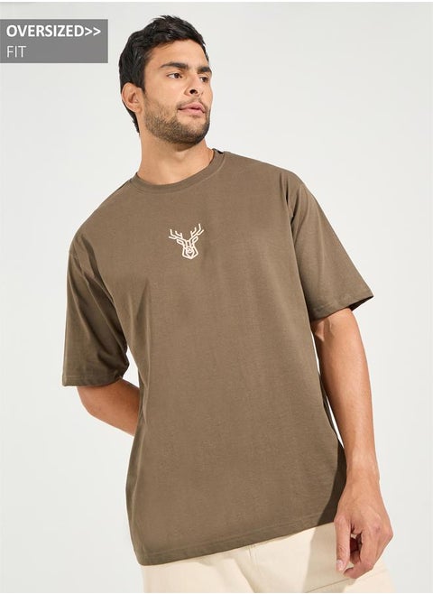HD Minimal Print Oversized Compact Jersey T-Shirt