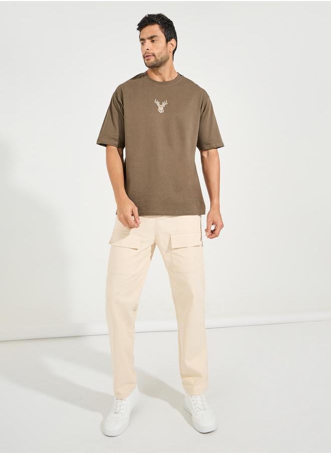 Styli - HD Minimal Print Oversized Compact Jersey T-Shirt - Image 1