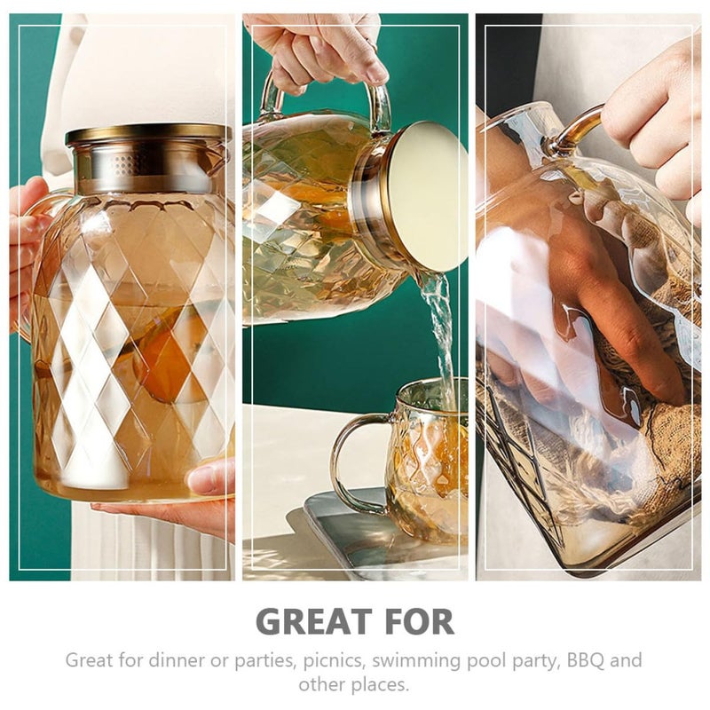 Large Capacity 1800ml Glass Cold Water Jug Pitcher For Kitchen And Dining - Image 5