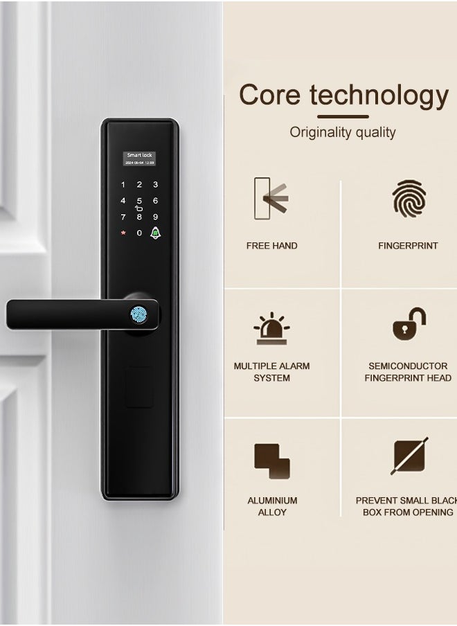 ALINK Smart Lock ,Smart door lock, Fingerprint Door Lock ,Tuya APP Remote Control,Color black, Model S05black, Mortise 6068  - Image 2