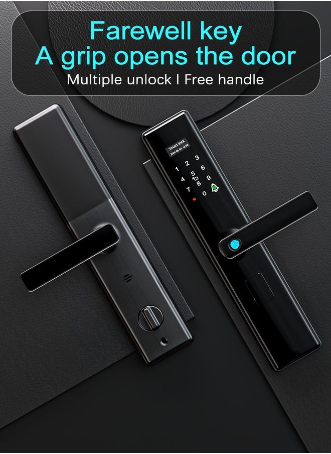 ALINK - Smart Lock ,Smart door lock, Fingerprint Door Lock ,Tuya APP Remote Control,Color black, Model S05black, Mortise 6068 - Image 1