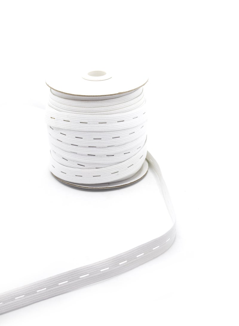Buttonhole Elastic Band with Holes - 15mm, 33 Meters Roll - Ideal for Sewing, Crafting, and Adjustable Waistbands - Image 1