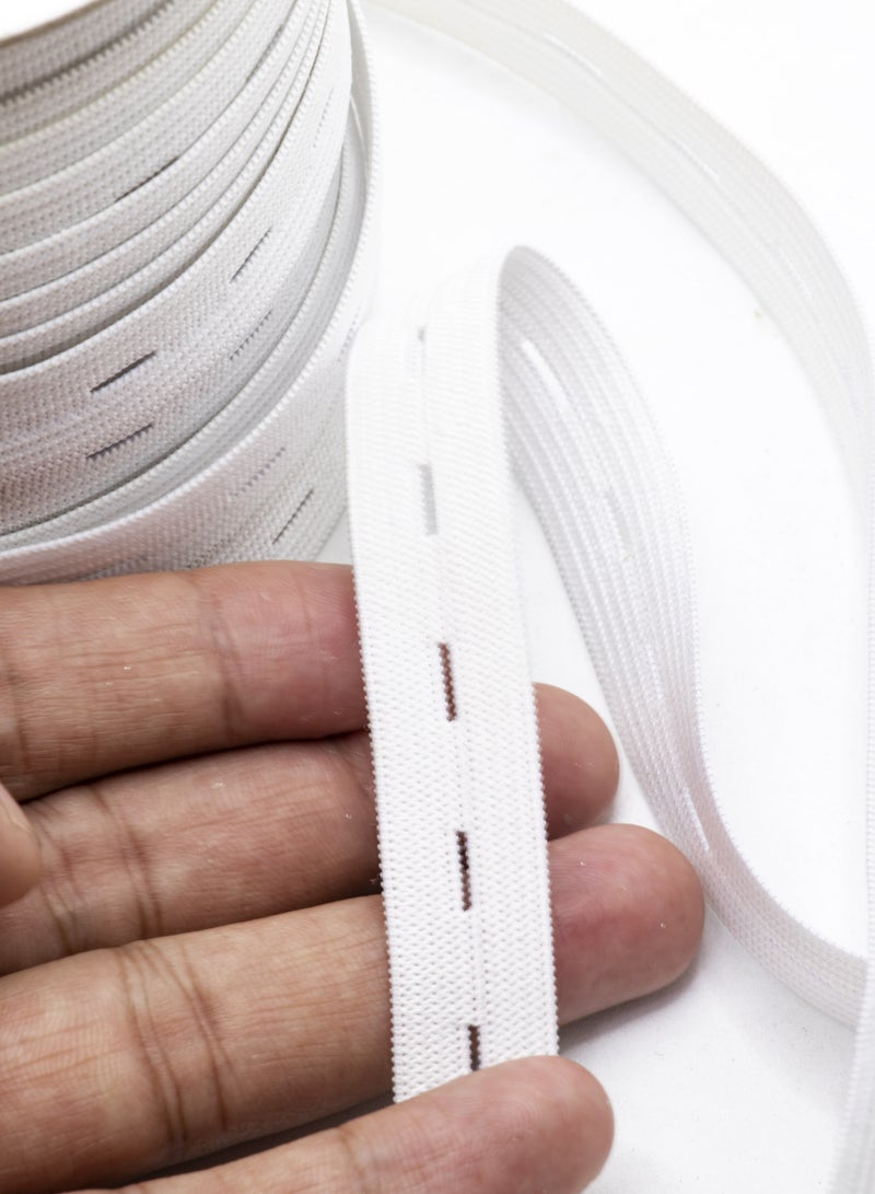 Buttonhole Elastic Band with Holes - 15mm, 33 Meters Roll - Ideal for Sewing, Crafting, and Adjustable Waistbands - Image 2