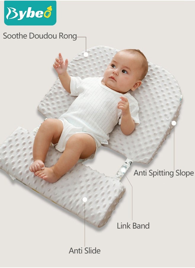 Bybeo - Infant Nursing Pillows, Baby Crib Wedge Pillow, Infant Sleeping Wedge Pillow Anti Vomit Milk Pillows 15-Degree Incline for Better Night's Sleep, Prevent Sliding - Image 1
