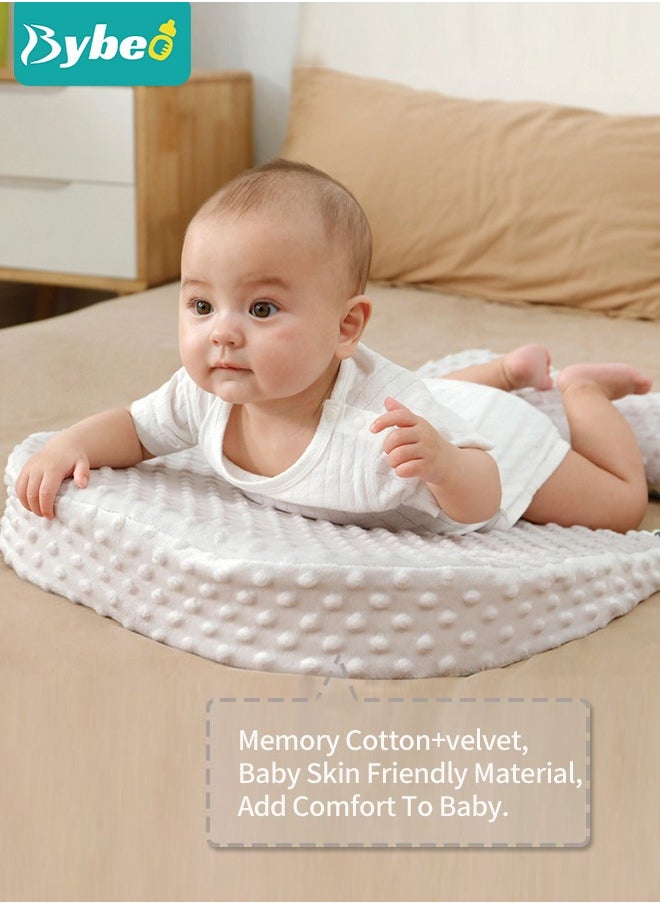Bybeo - Infant Nursing Pillows, Baby Crib Wedge Pillow, Infant Sleeping Wedge Pillow Anti Vomit Milk Pillows 15-Degree Incline for Better Night's Sleep, Prevent Sliding - Image 1