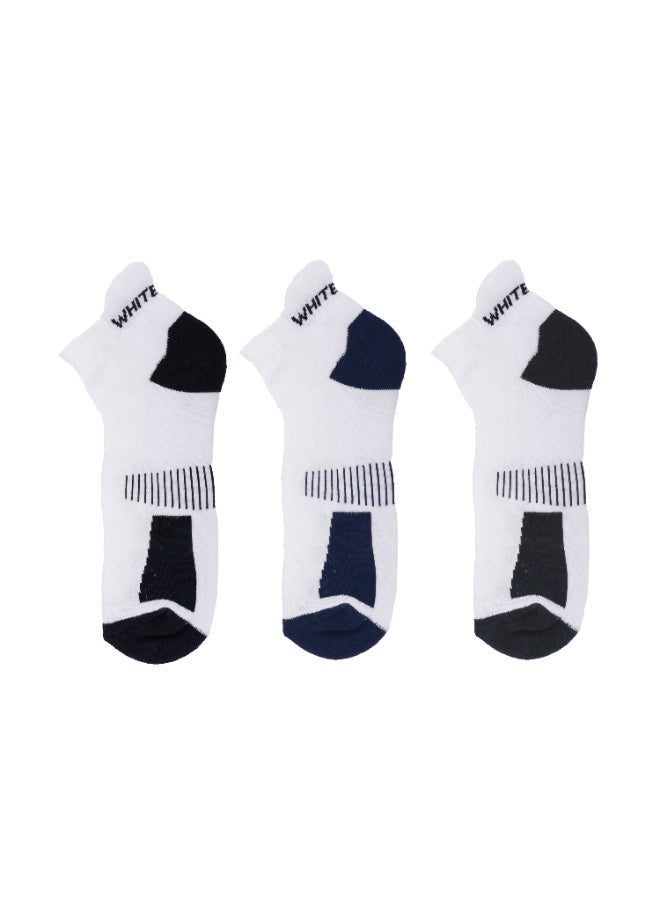 White Leaf Men’s Sneaker Half-Terry Low-Cut Socks – Breathable, Moisture-Wicking, Stay-Up Grip– 3 Pairs White | Suitable for All Seasons, Business Casual Wear, Free Size - Image 5