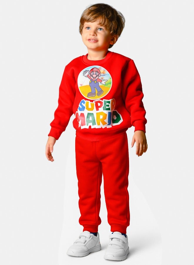 JOCKEY Kids Boy Inner Fleece Mario 3D Print Winter Pajama Set