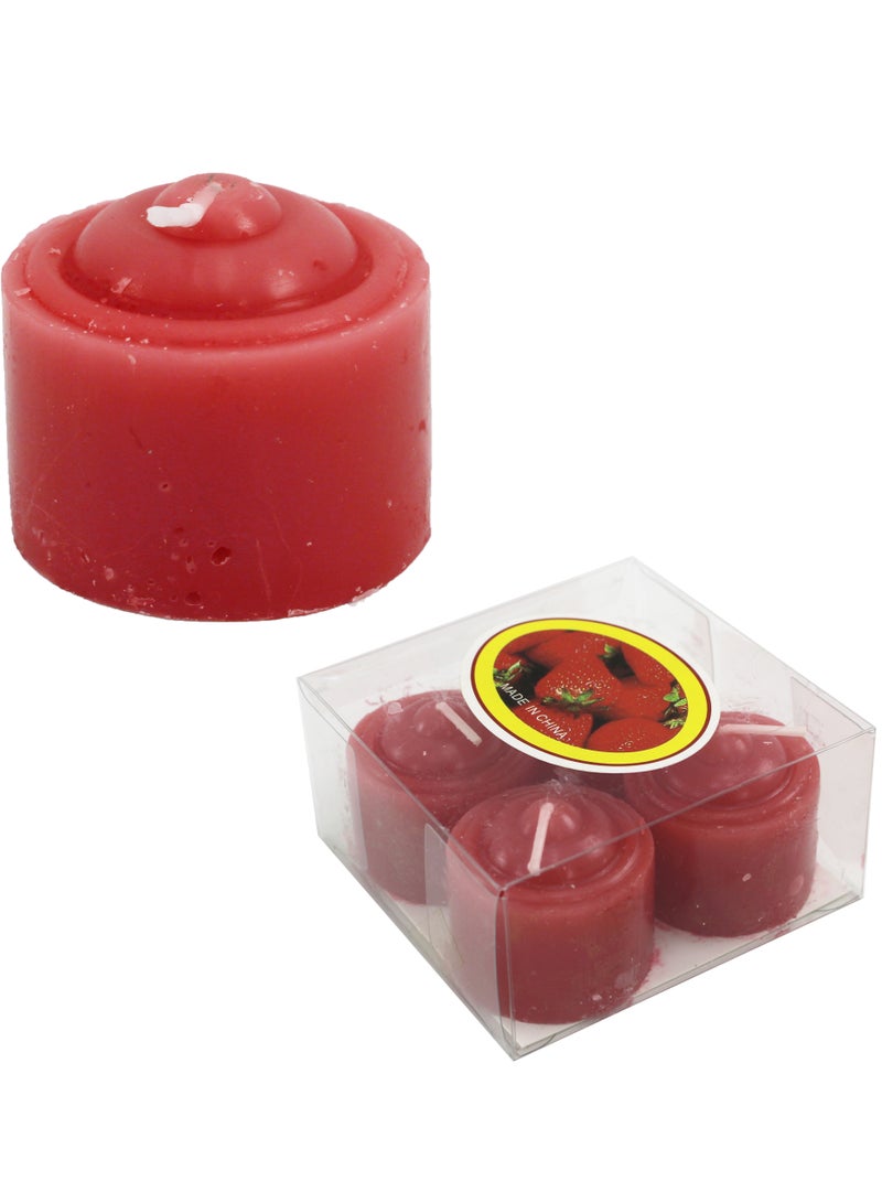 AL QADAH Scented Wax Tea Light Candles Smokeless, Long Burn Time, Pack of 4 Pcs | Lemon, Rose, Blueberry & Strawberry Fragrances | Perfect for Home, Weddings, and Home Decor  - Image 5