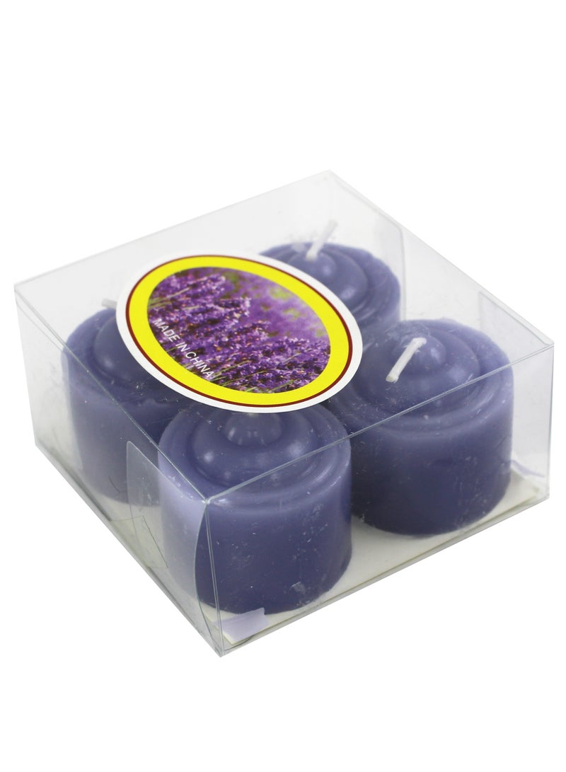 Scented Wax Tea Light Candles Smokeless, Long Burn Time, Pack of 4 Pcs | Lemon, Rose, Blueberry & Strawberry Fragrances | Perfect for Home, Weddings, and Home Decor