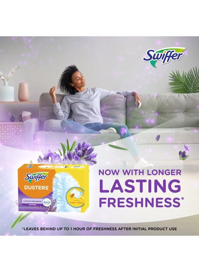 Swiffer Dusters Refill for Cleaning, Feather & Microfiber Duster Disposable Alternative, For Dusting Furniture, Blinds, Ceiling Fans, Walls, Helps Remove Allergens, Lavender, 18ct  - Image 4