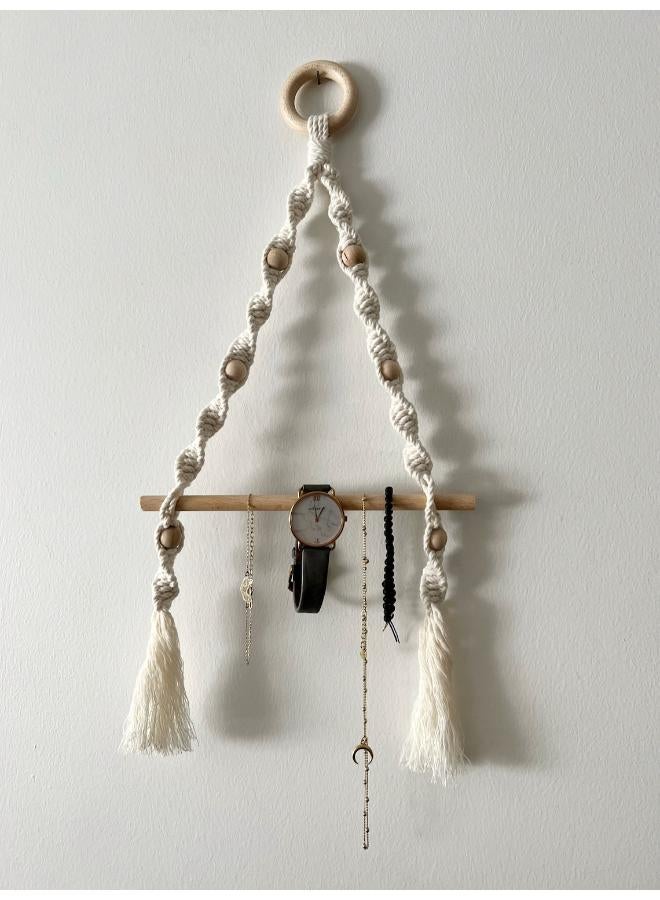 انتيكيانو حامل مناديل خارجي مكرمية من خيوط القطن، حامل ورق مكرمية يثبت على الحائط - Image 3