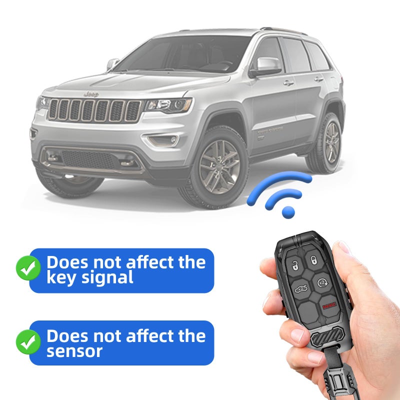 Z8 Key Fob Cover Key Protective Case Metal Key Shells Compatible with Jeep Wrangler Grand Cherokee Renegade Dodge Durango Challenger Patriot Grand Comander Journey Fiat Dart Chrysler 200 300 Ram 1500 - Image 5