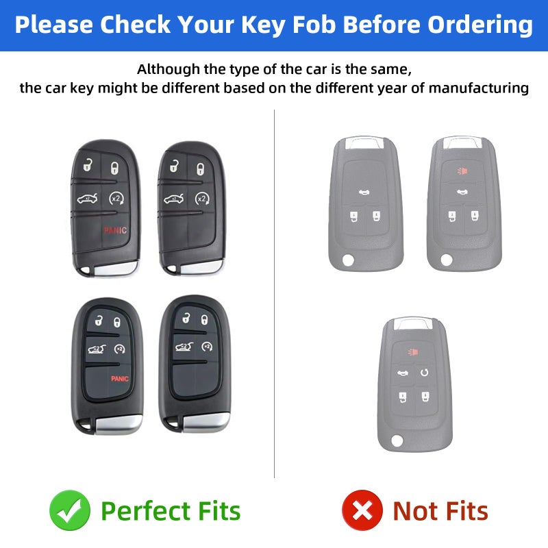 Z8 Key Fob Cover Key Protective Case Metal Key Shells Compatible with Jeep Wrangler Grand Cherokee Renegade Dodge Durango Challenger Patriot Grand Comander Journey Fiat Dart Chrysler 200 300 Ram 1500 - Image 3