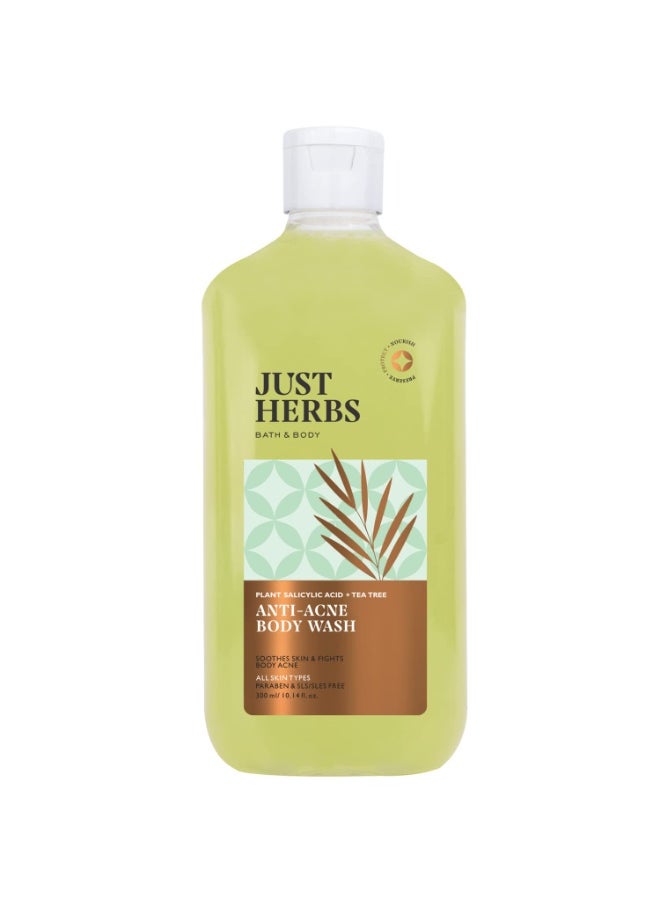 Just Herbs Tea Tree Anti - Acne Body Wash with Plant Salicylic Acid for Men & Women 300 ml  - Image 1