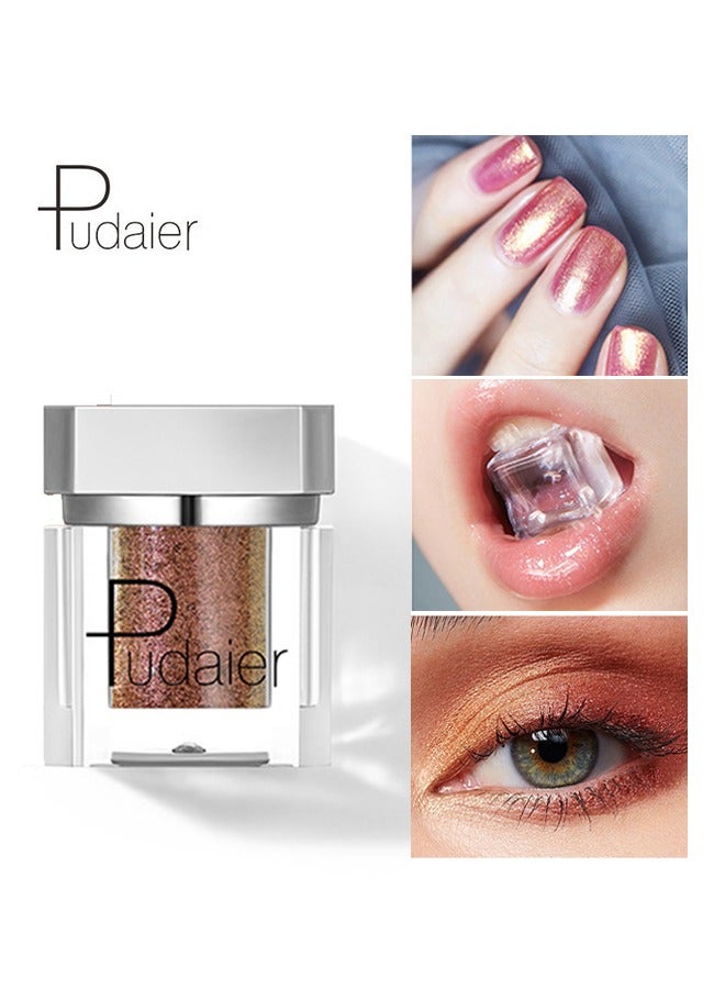 pudaier Silver Bottle Color Square, Monochrome Glitter Eyeshadow Pearlescent Long-Lasting Highly Pigmented Shimmer Mashed Potato Eye Makeup for Women #711 - Image 1