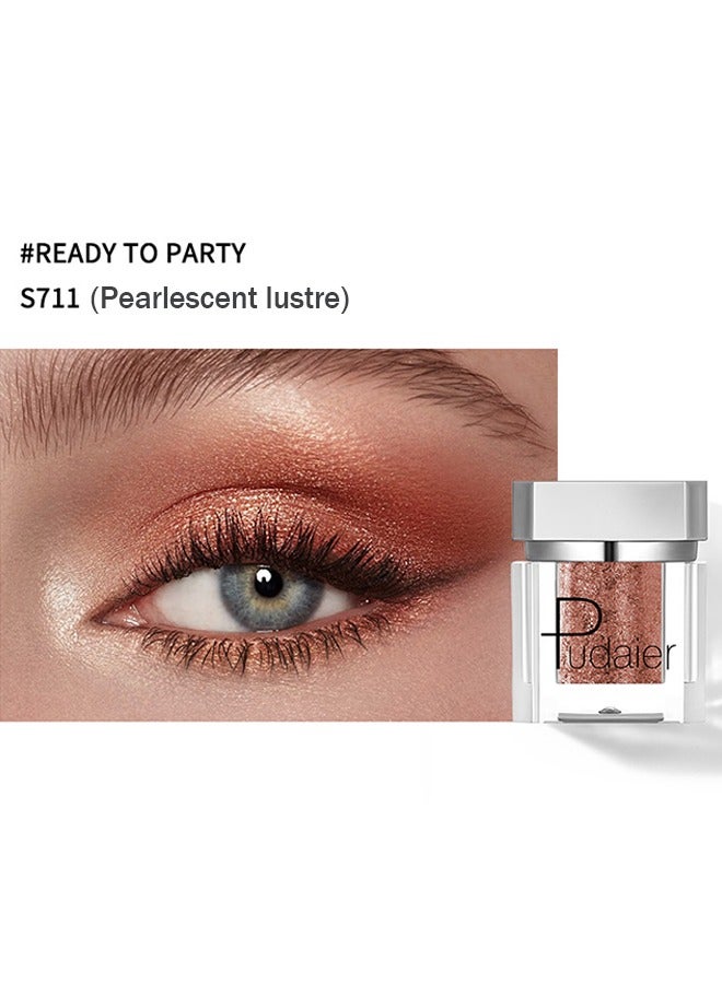 pudaier Silver Bottle Color Square, Monochrome Glitter Eyeshadow Pearlescent Long-Lasting Highly Pigmented Shimmer Mashed Potato Eye Makeup for Women #711 - Image 2