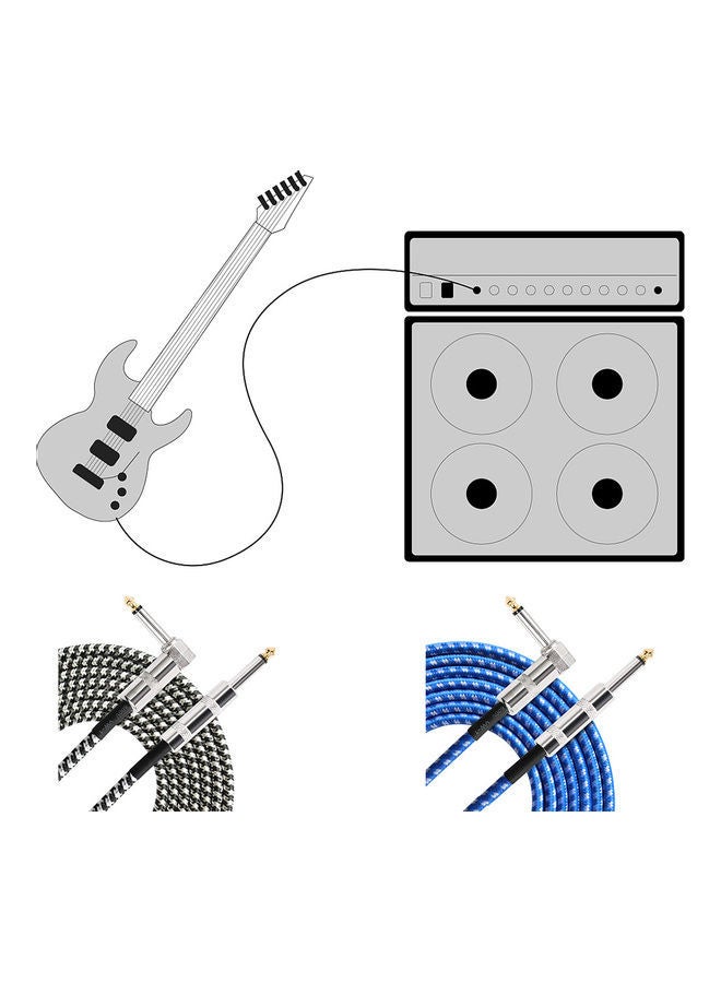 NIBEMINENT Flanger 3M Instrument Cable For Electric Guitar Straight To Right Angle Ts Male - Image 4