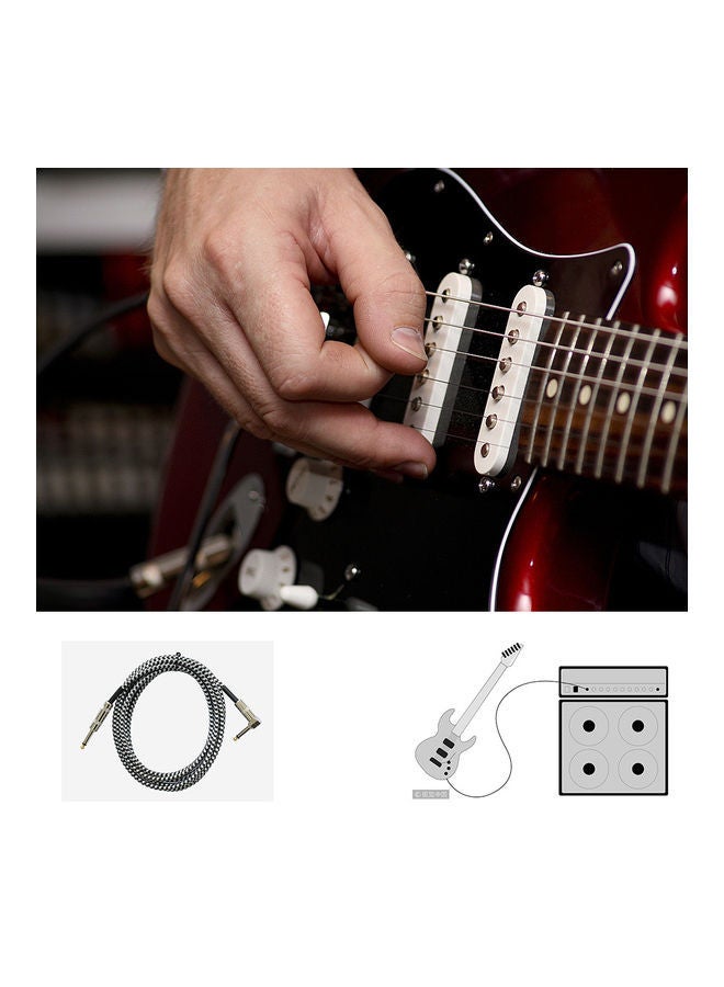 NIBEMINENT Flanger 3M Instrument Cable For Electric Guitar Straight To Right Angle Ts Male - Image 5