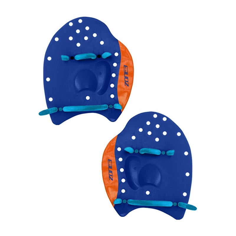 ZONE3 Power Stroke Swimming Hand Paddles (Blue/Red, Small) - Image 1