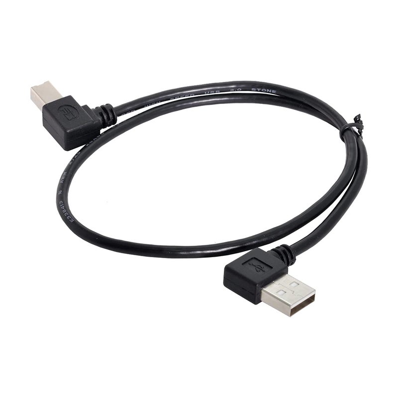 Cablecc Right Angled USB 2.0 A Male to B Male Printer Scanner Cable 50cm - Image 2