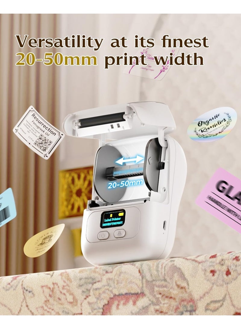 phomemo M110 Portable Thermal Label Printer Bluetooth Connection Apply For Labeling Shipping Office Cable Retail Barcode And More White - Image 5