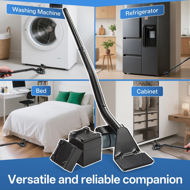 VALTAVO Furniture Lifter Tool Set â€“ Save 80% Effort â€“ Lifts up to 400 lbs â€“ Heavy-Duty Steel Lever with 4 Plastic Base Pads, Ideal for Moving Sofas, Appliances, Furniture Jack Lifter Tool (25 in) - Image 4