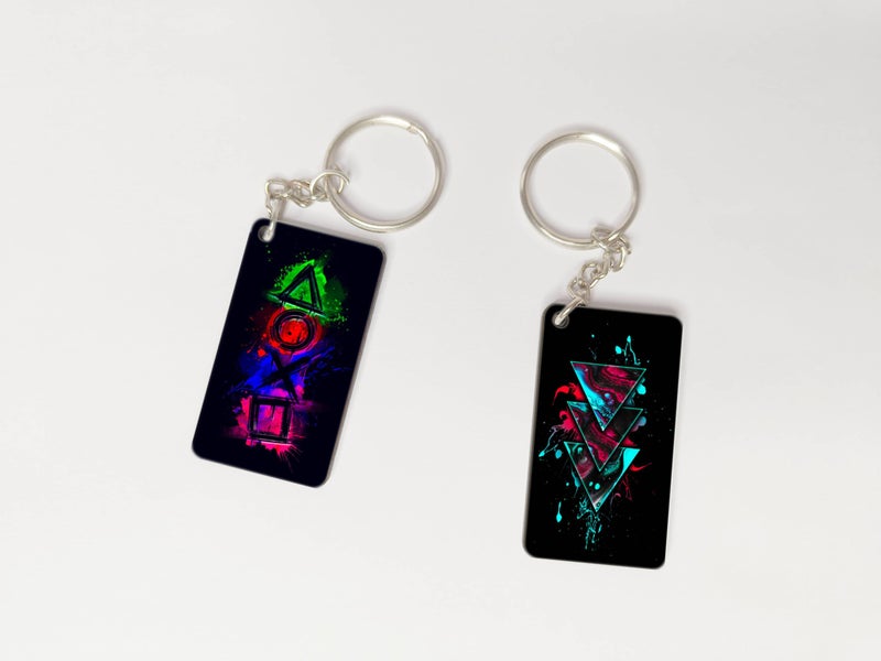 OUTFITQUE OUTFITQUE Premium (Pack of 2) Anime-127 Printed Long Keychain For Bike, Scooty, Car, MDF Keyholder - Image 1