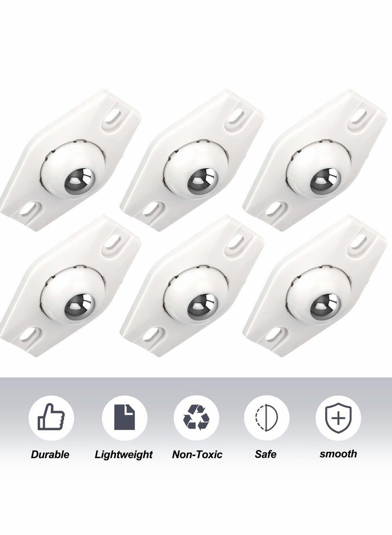 Excefore Self Adhesive Wheels Mini Fixed Wheels Caster Boxes Plastic Wheel Sticky Caster Carton Wheels for Box Bottom Storage Rack DIY Toy Car Bin Storage 24 Pieces  - Image 4