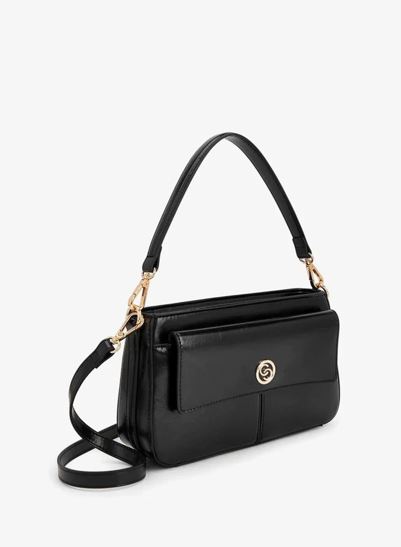 Celeste BLACK Logo Detail Crossbody Bag With Detachable Strap for Women | Best Price UAE