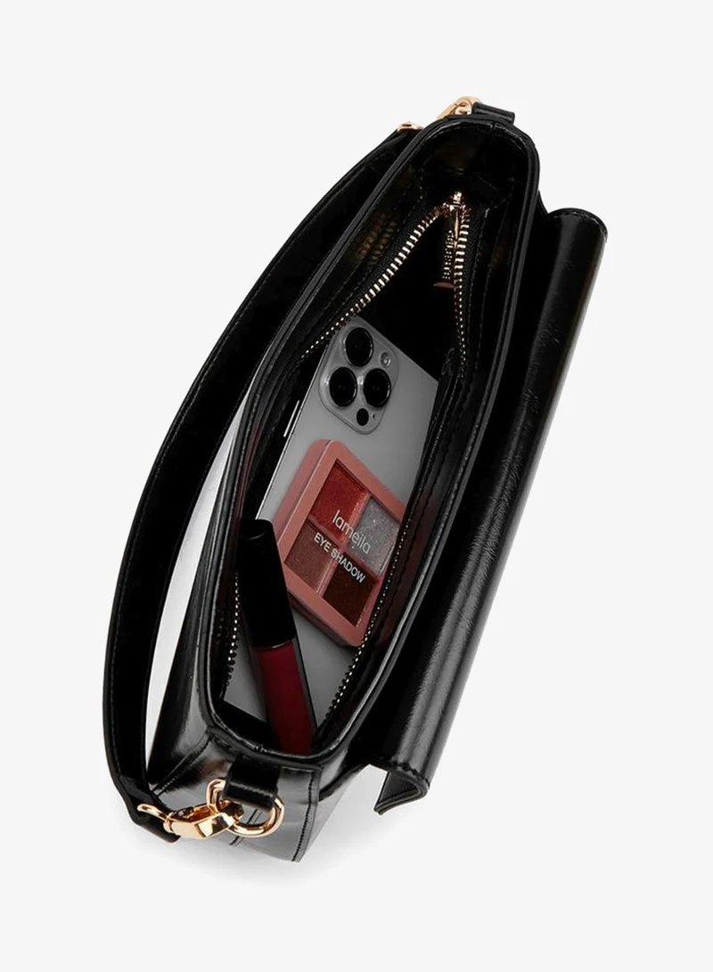 Celeste BLACK Logo Detail Crossbody Bag With Detachable Strap for Women | Best Price UAE