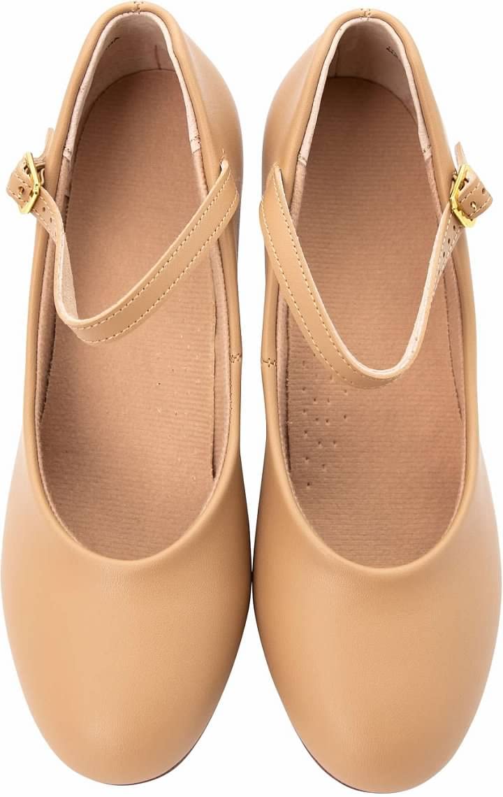 Linodes PU Leather Ankle Strap Character Shoe 1.55'' Dance Shoes for Women-Brown-6M-UPD - Image 2
