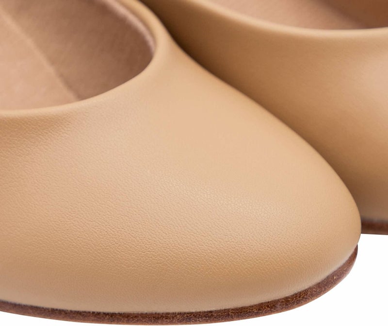Linodes PU Leather Ankle Strap Character Shoe 1.55'' Dance Shoes for Women-Brown-6M-UPD - Image 3