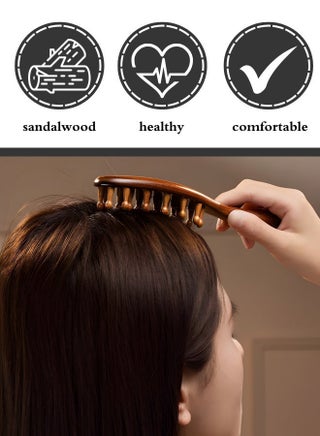 Wooden scalp massage comb – detangles hair and improves blood circulation - R72 - view 3