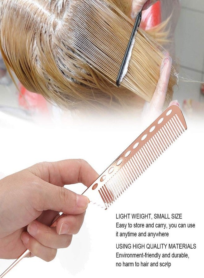 Simlug Rat Tail Hair Comb Hair Comb Aluminum Metal Comb Salon Tools Fashionable Straight Hair Comb Personal Use Professional Use Men Women(Rose gold) - Image 2