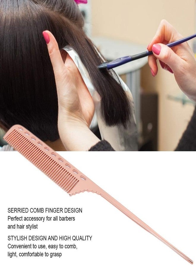Simlug Rat Tail Hair Comb Hair Comb Aluminum Metal Comb Salon Tools Fashionable Straight Hair Comb Personal Use Professional Use Men Women(Rose gold) - Image 3