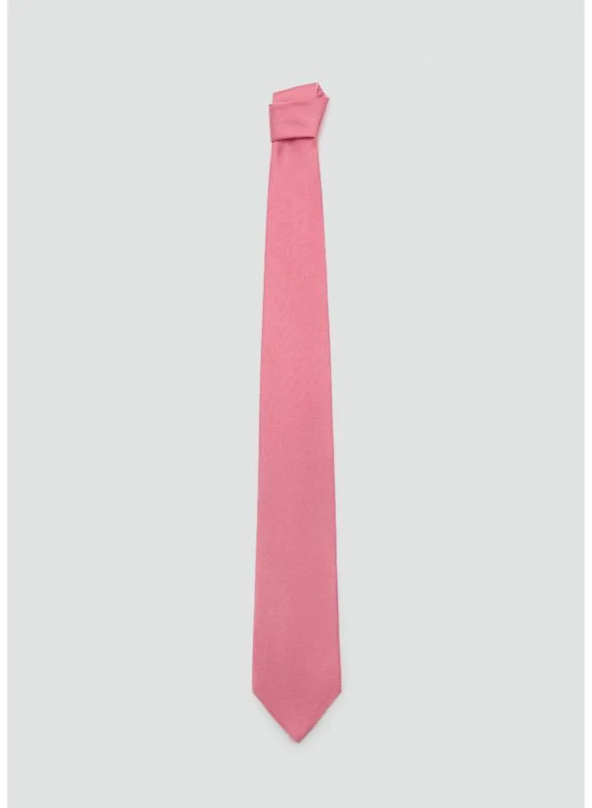 Plain silk tie