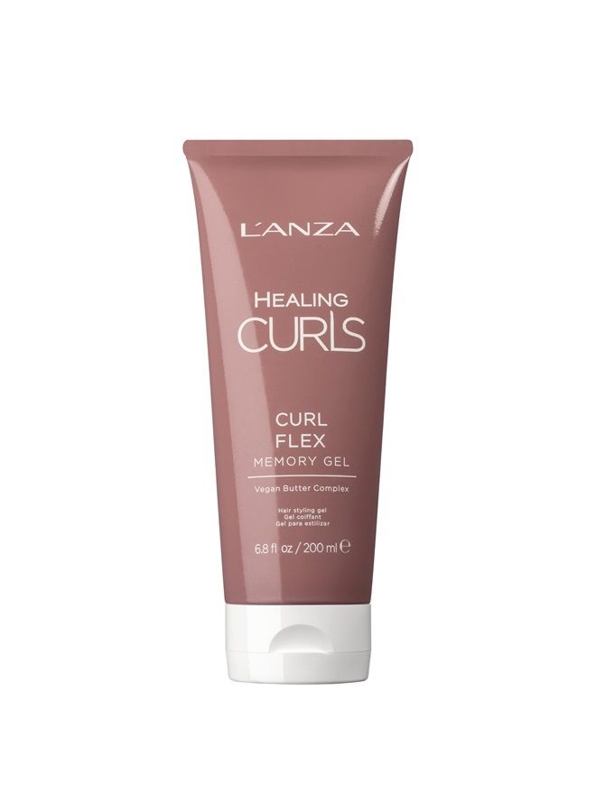 L'anza Healing Curls Curl Flex Memory Gel - Curl Gel for Curly Hair - Creates Strong, Long-Lasting and Touchable Hold with Sulphate Free, Paraben Free Formula (6.8 Fl Oz) - Image 1