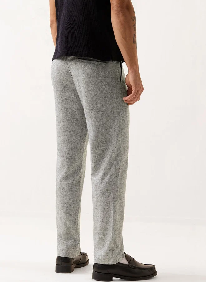 The Souled Store The Souled Store Men Straight Fit Solid Grey Pants