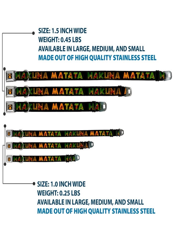 Buckle Down Buckle-Down Dog Collar Seatbelt Buckle Hakuna Matata Black Lion King Scenes 11 to 17 Inches 1.0 Inch Wide - Image 3