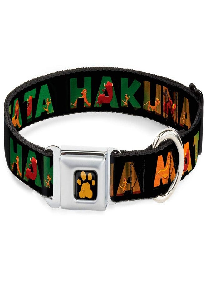 Buckle Down Buckle-Down Dog Collar Seatbelt Buckle Hakuna Matata Black Lion King Scenes 11 to 17 Inches 1.0 Inch Wide - Image 1
