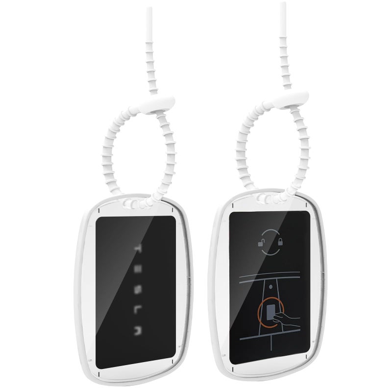 Tesheer for Tesla Key Card Holder for Model SX3Y Cybertruck Card Key Holder Acrylic Credit Card Case Transparent Card Key Chain for Tesla Key Fob Cover Accessories White 2PCS